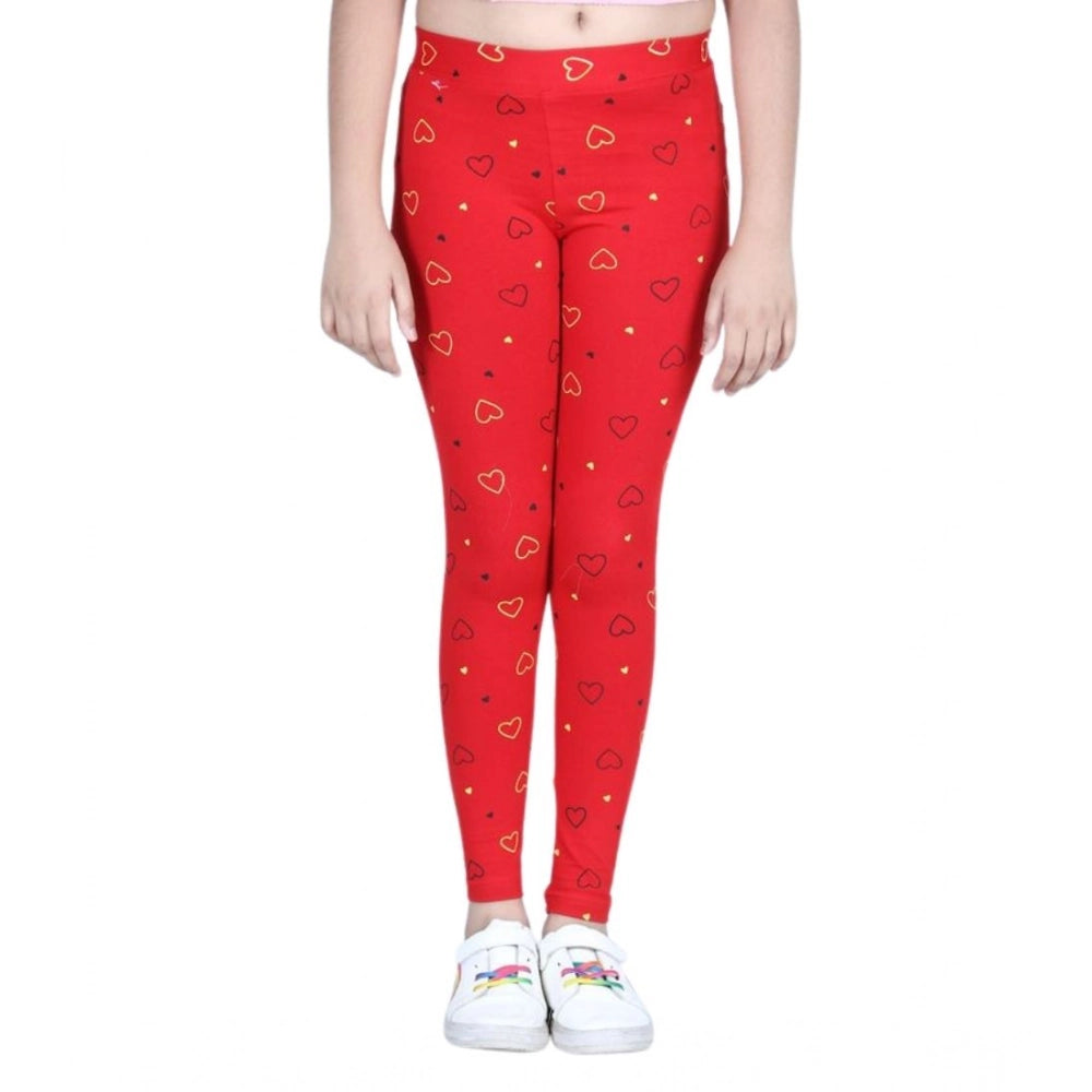 Fashionista Girl's Cotton Lycra Printed Elasticated Leggings