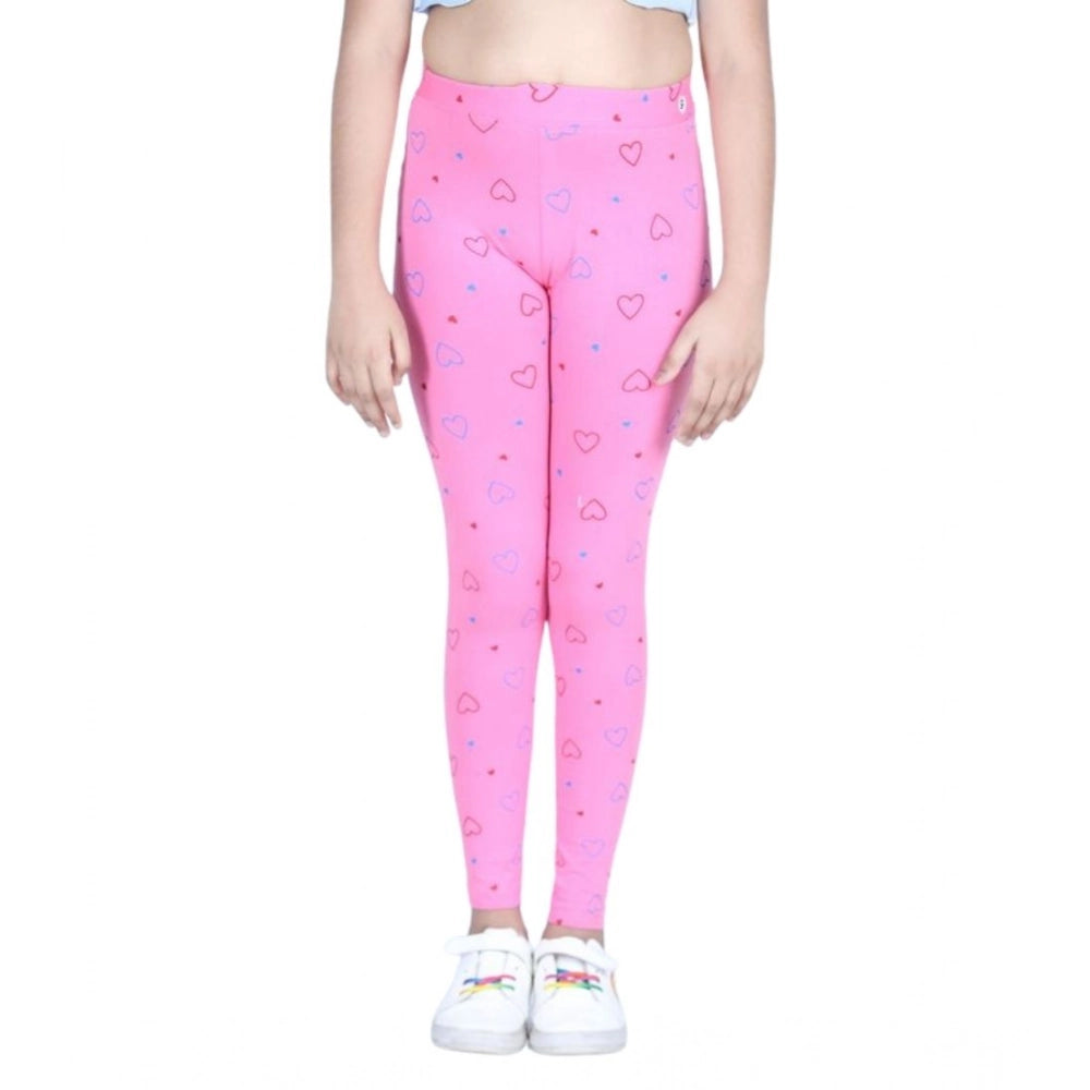 Fashionista Girl's Cotton Lycra Printed Elasticated Leggings