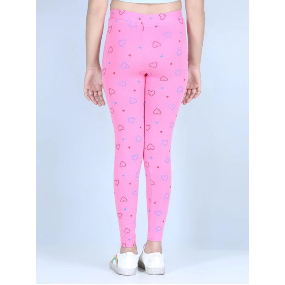 Fashionista Girl's Cotton Lycra Printed Elasticated Leggings