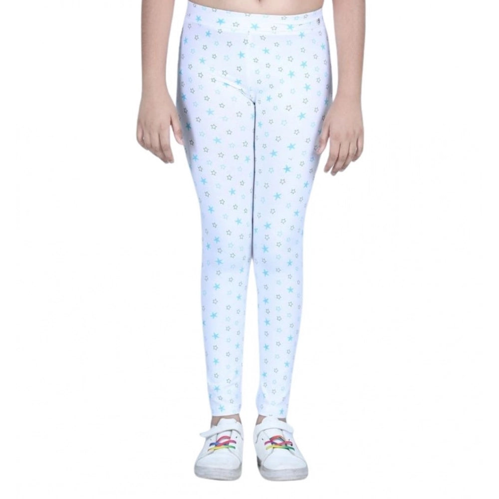 Fashionista Girl's Cotton Lycra Printed Elasticated Leggings