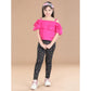 Exquisite Girl's Cotton Floral Elasticated Jegging and Top Set