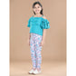 Exquisite Girl's Cotton Floral Elasticated Jegging and Top Set