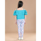 Exquisite Girl's Cotton Floral Elasticated Jegging and Top Set
