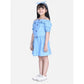 Exquisite Girl's Denim Solid Cold Shoulder Top and Skirt Set