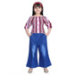 Exquisite Girl's Rayon Solid Bell Sleeve Top with Culottes