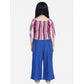 Exquisite Girl's Rayon Solid Bell Sleeve Top with Culottes