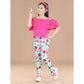 Exquisite Girl's Cotton Floral Elasticated Jegging and Top