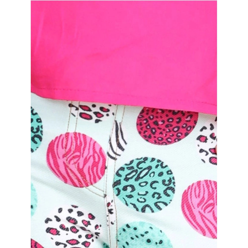 Exquisite Girl's Cotton Floral Elasticated Jegging and Top