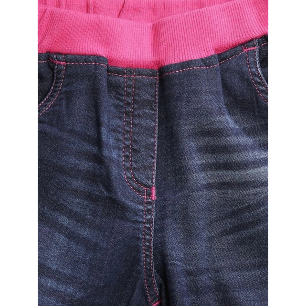 Fashionista Girl's Denim Ribbed Elasticated Shorts