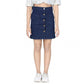 Elite Girl's Denim Solid Buttoned Skirt