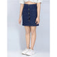 Elite Girl's Denim Solid Buttoned Skirt