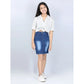 Elite Girl's Denim Solid Buttoned Skirt