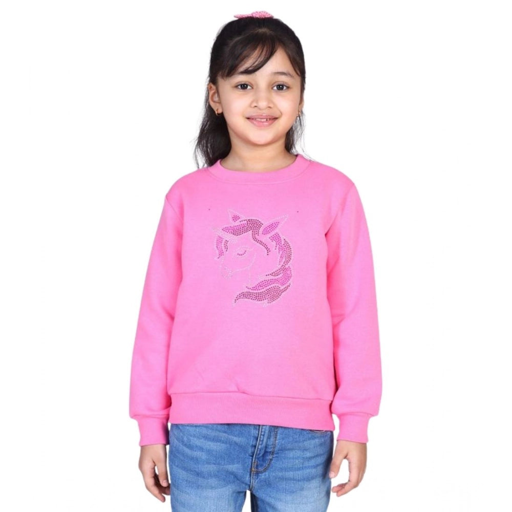 Twinkling Girl's Fleece Embellished Long Sleeves Sweatshirt
