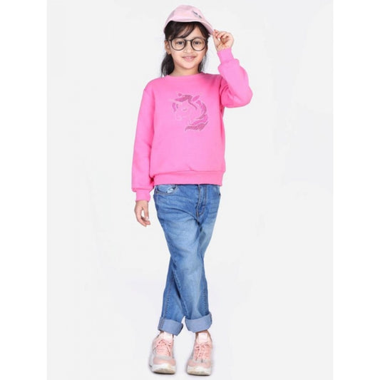 Twinkling Girl's Fleece Embellished Long Sleeves Sweatshirt