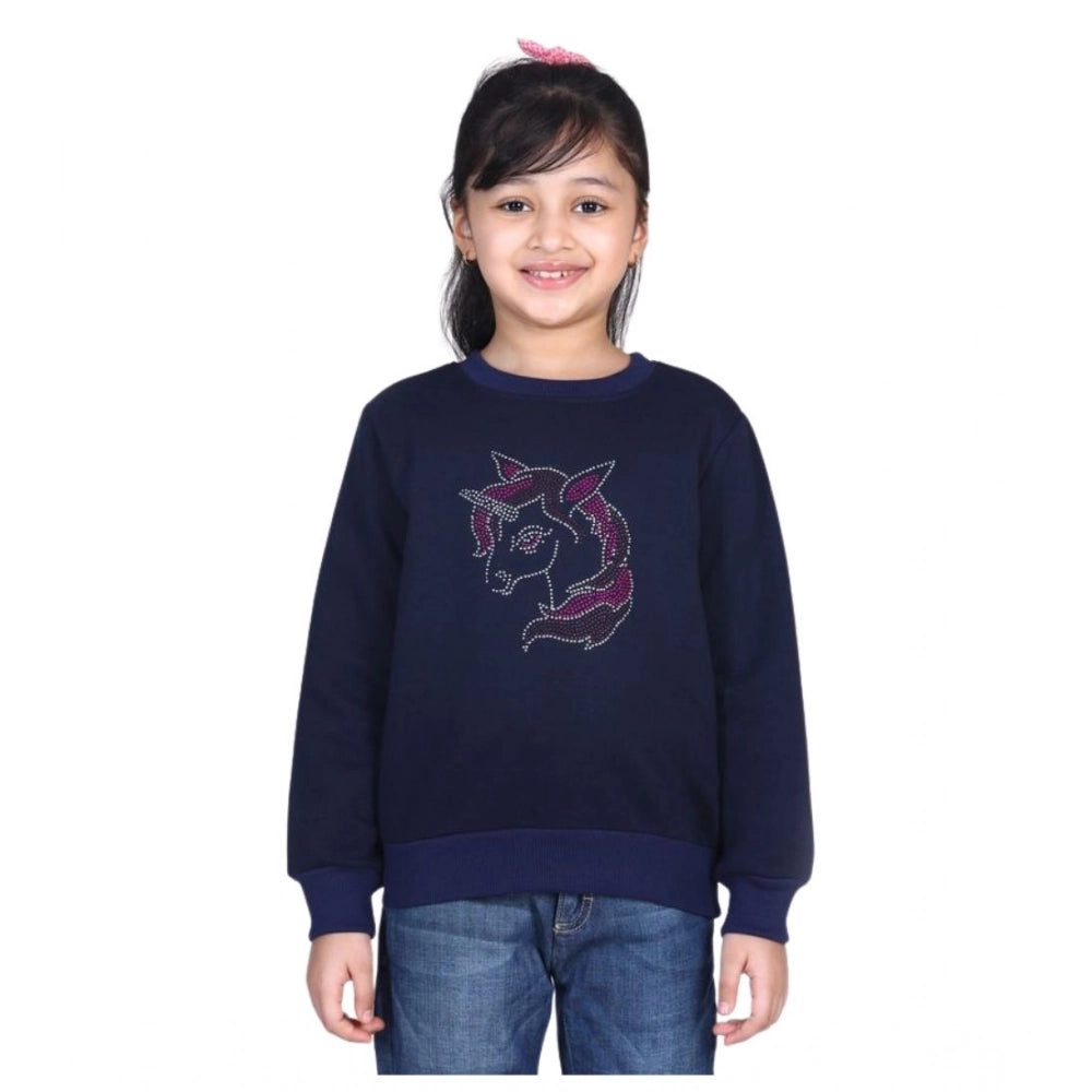 Twinkling Girl's Fleece Embellished Long Sleeves Sweatshirt