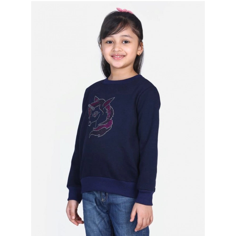 Twinkling Girl's Fleece Embellished Long Sleeves Sweatshirt