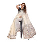 Designer Women's Linen Cotton Printed Saree With Blouse Piece