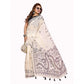 Designer Women's Linen Cotton Printed Saree With Blouse Piece