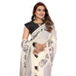 Designer Women's Linen Cotton Printed Saree With Blouse Piece