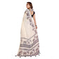 Designer Women's Linen Cotton Printed Saree With Blouse Piece
