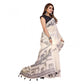 Designer Women's Linen Cotton Printed Saree With Blouse Piece