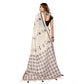 Designer Women's Linen Cotton Printed Saree With Blouse Piece