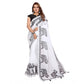 Designer Women's Linen Cotton Printed Saree With Blouse Piece