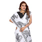 Designer Women's Linen Cotton Printed Saree With Blouse Piece