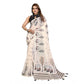 Designer Women's Linen Cotton Printed Saree With Blouse Piece