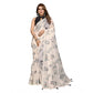 Designer Women's Linen Cotton Printed Saree With Blouse Piece