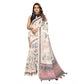 Designer Women's Linen Cotton Printed Saree With Blouse Piece