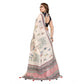 Designer Women's Linen Cotton Printed Saree With Blouse Piece