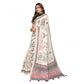 Designer Women's Linen Cotton Printed Saree With Blouse Piece