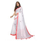Designer Women's Linen Cotton Printed Saree With Blouse Piece