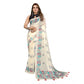 Designer Women's Linen Cotton Printed Saree With Blouse Piece
