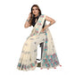 Designer Women's Linen Cotton Printed Saree With Blouse Piece