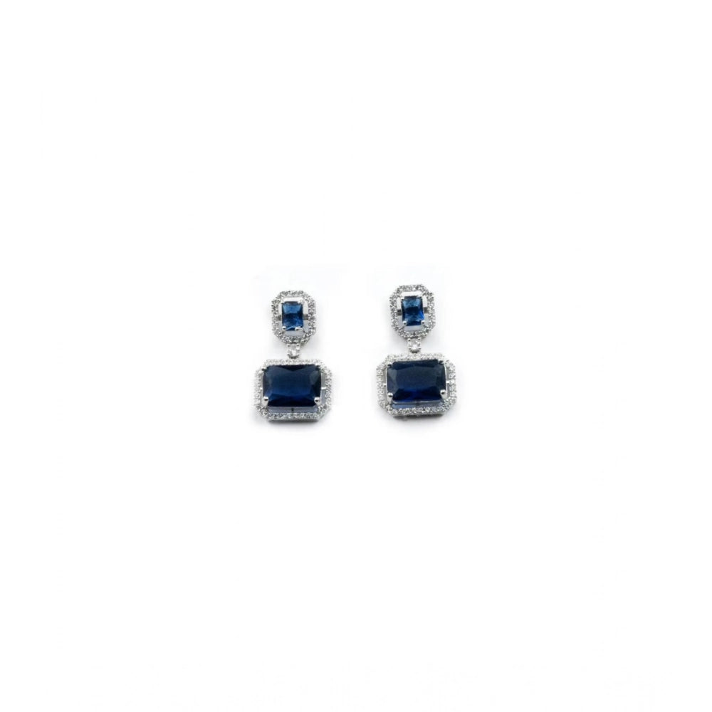 Wonderful Women's Brass Silver Plated Drop Earrings