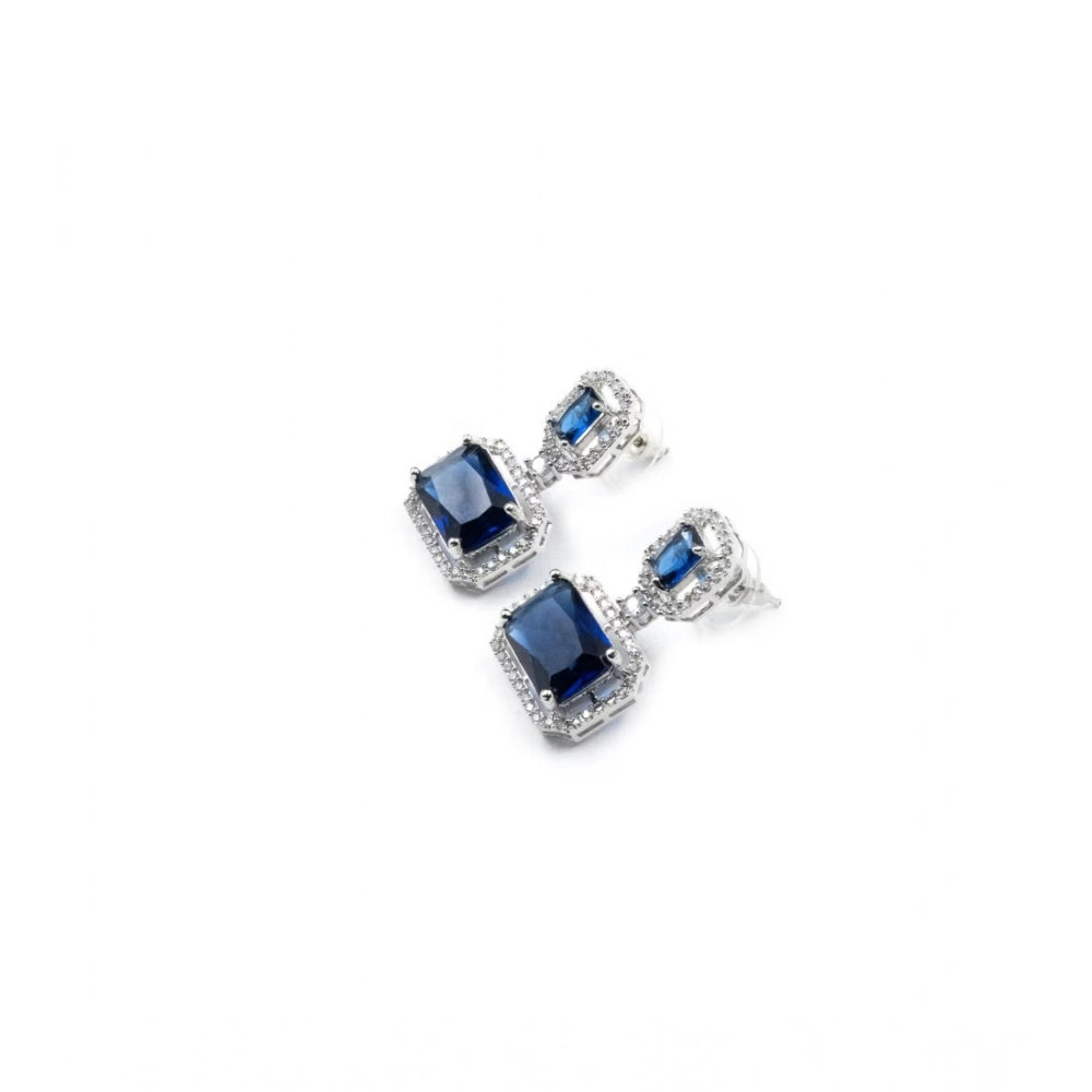 Wonderful Women's Brass Silver Plated Drop Earrings