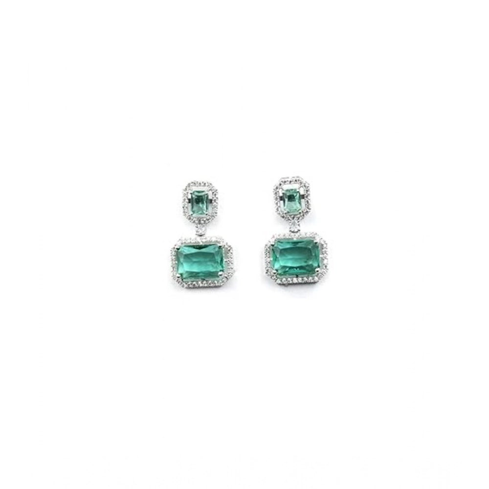 Wonderful Women's Brass Silver Plated Drop Earrings