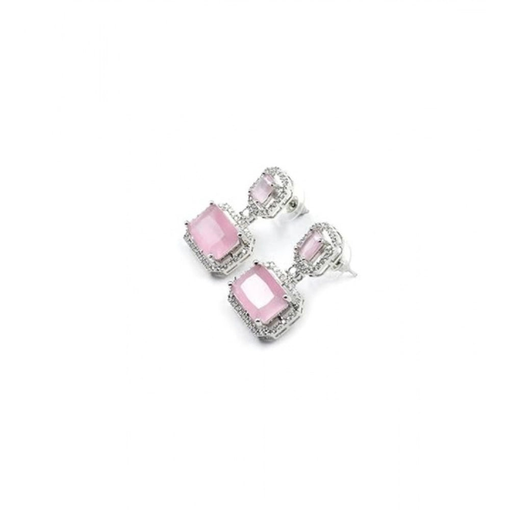 Wonderful Women's Brass Silver Plated Drop Earrings