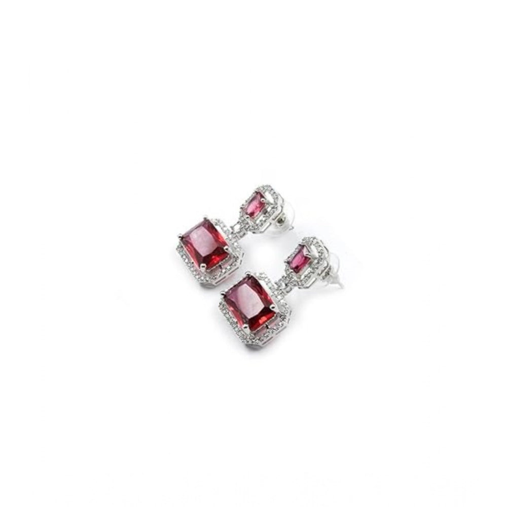 Wonderful Women's Brass Silver Plated Drop Earrings