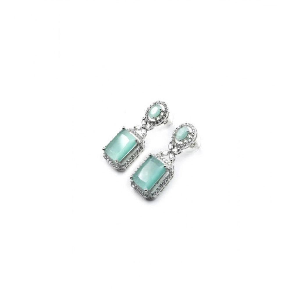Wonderful Women's Brass Silver Plated Drop Earrings