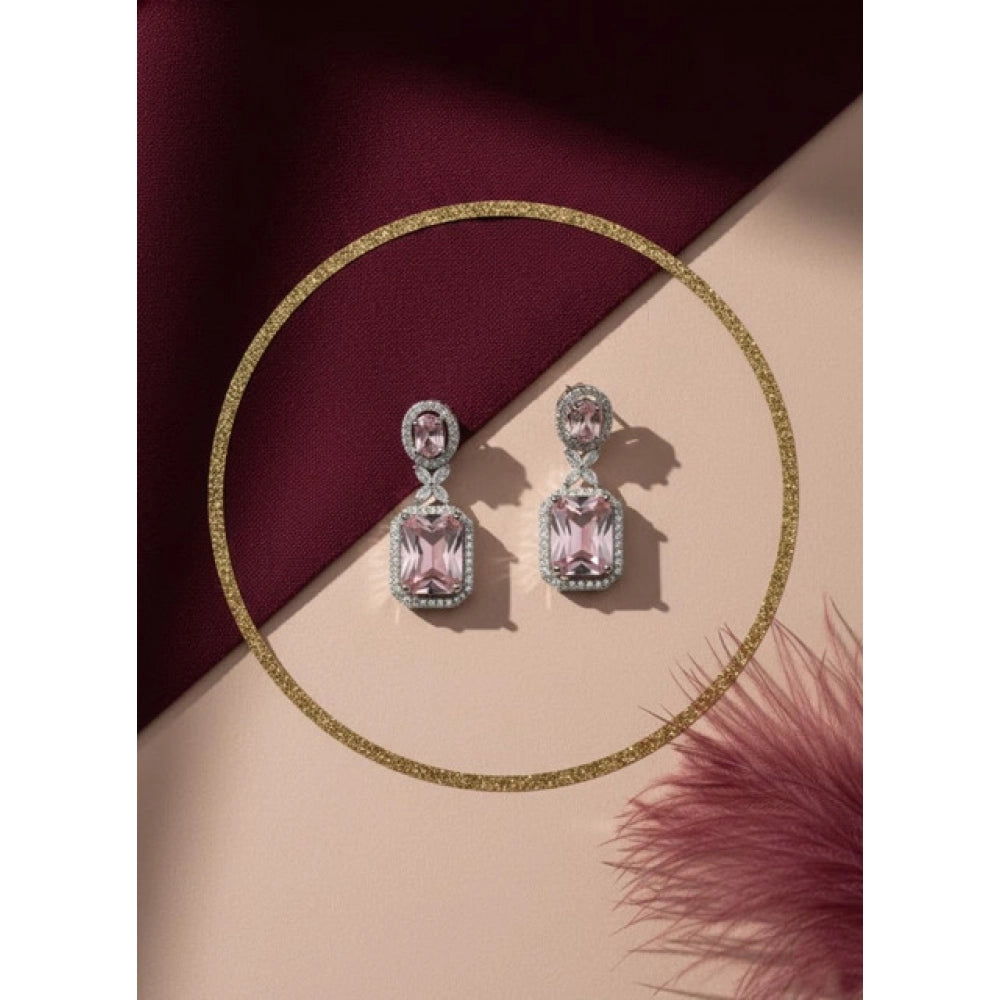 Wonderful Women's Brass Silver Plated Drop Earrings