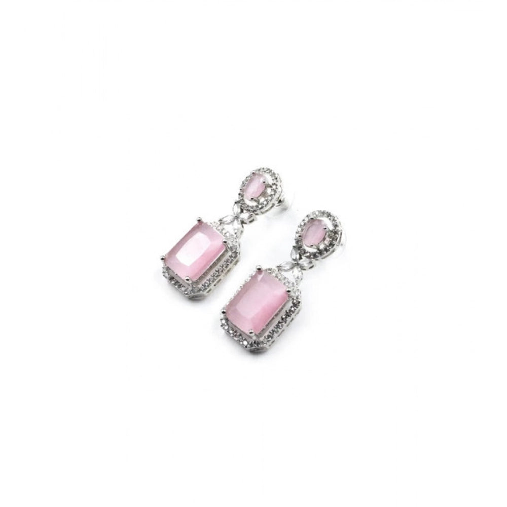 Wonderful Women's Brass Silver Plated Drop Earrings