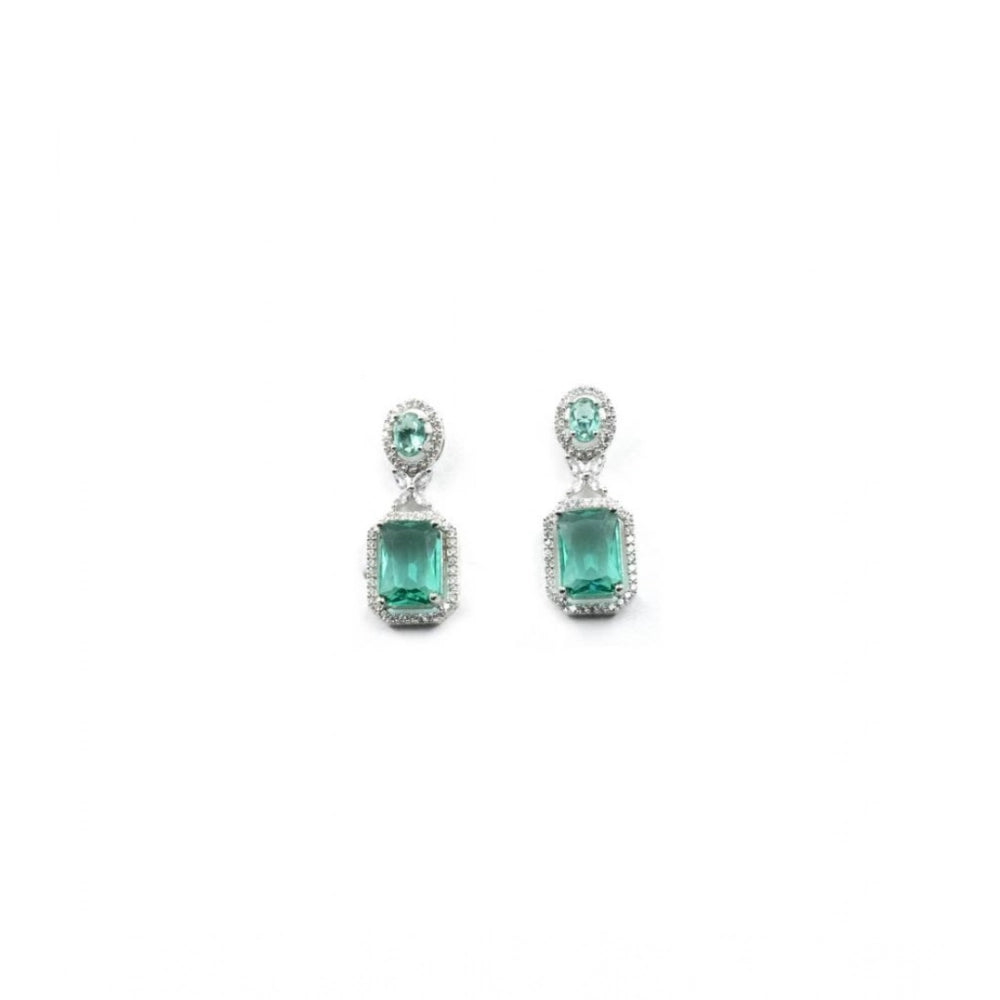 Wonderful Women's Brass Silver Plated Drop Earrings
