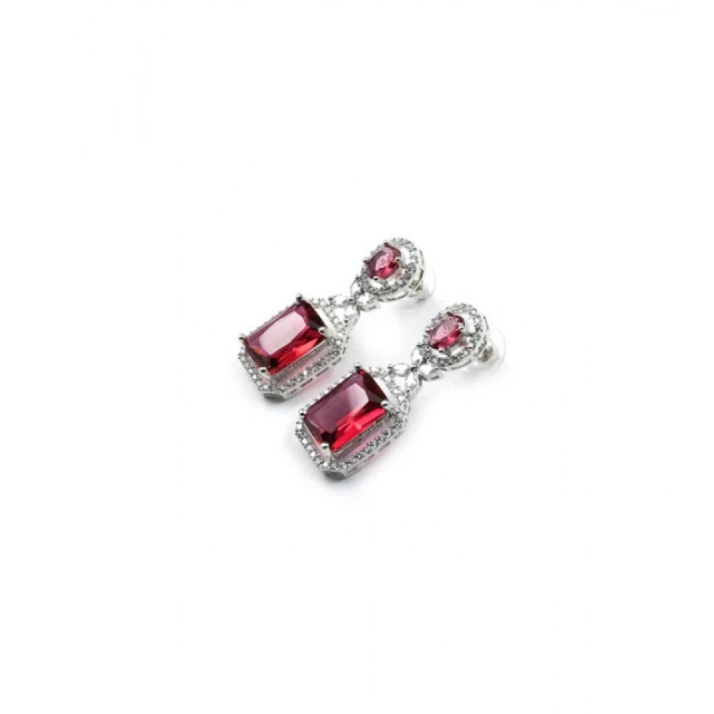 Wonderful Women's Brass Silver Plated Drop Earrings