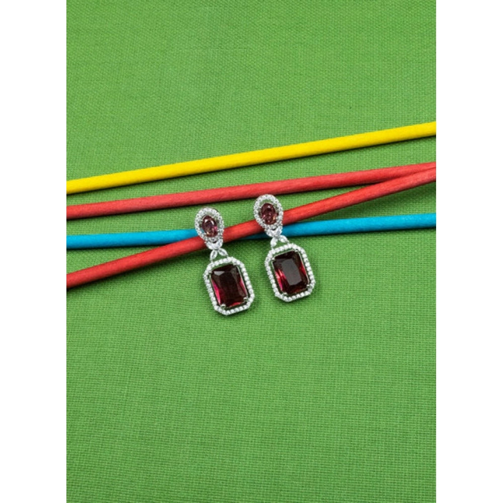 Wonderful Women's Brass Silver Plated Drop Earrings