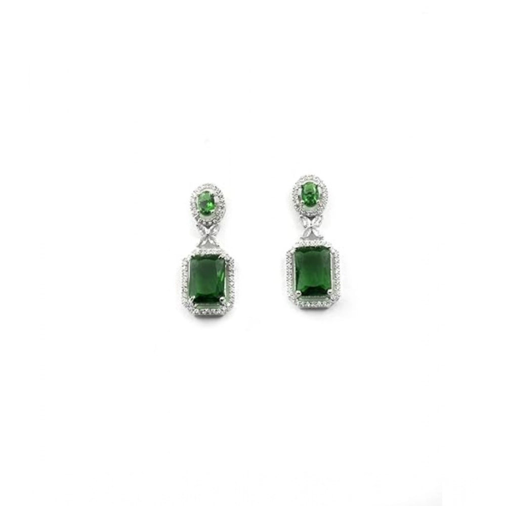 Wonderful Women's Brass Silver Plated Drop Earrings