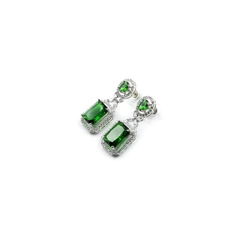 Wonderful Women's Brass Silver Plated Drop Earrings