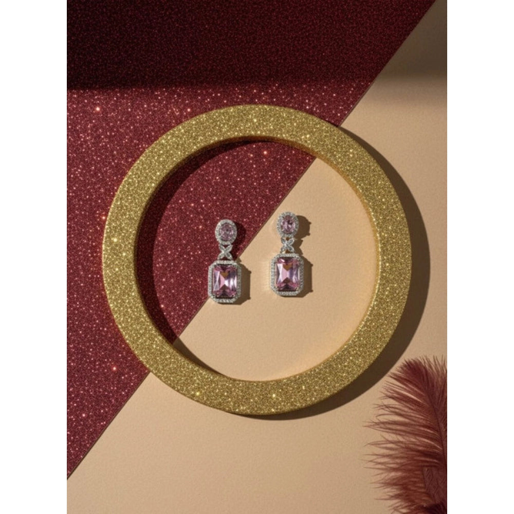 Wonderful Women's Brass Silver Plated Drop Earrings
